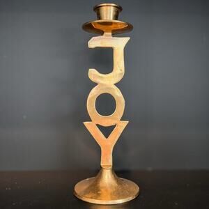 Vintage Brass "JOY" Candlestick by International Silver Company, 8"